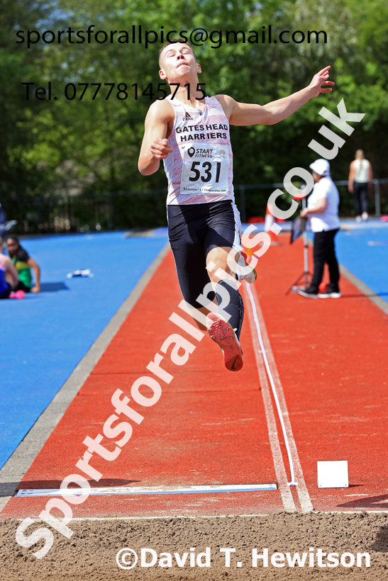 Long Jump, 2026 North Eastern Track and Field Champs, Shildon, County Durham. Photo: David T. Hewitson/Sports for All Pics
